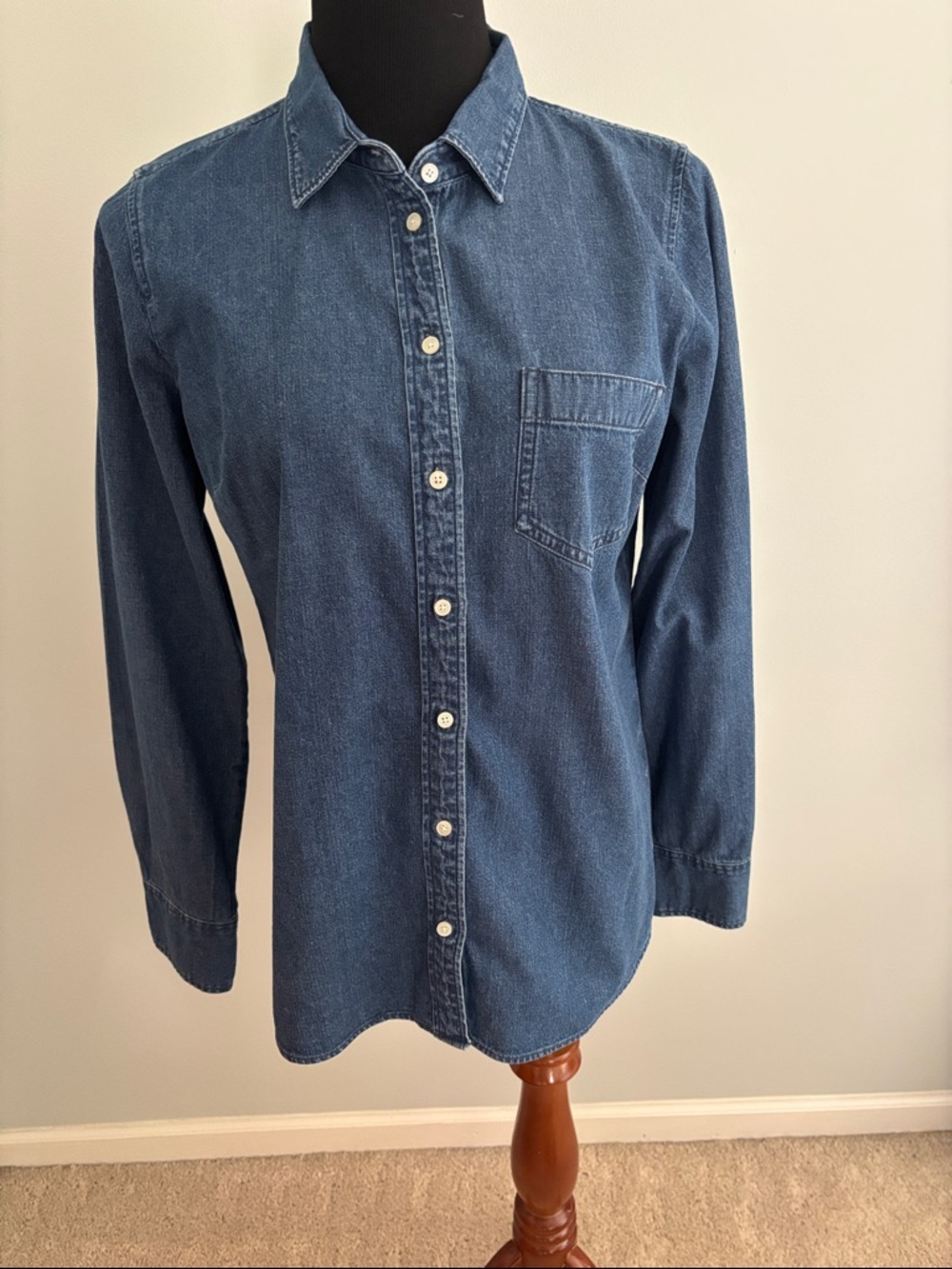 J. Crew Dark Blue Denim Button-Down Shirt